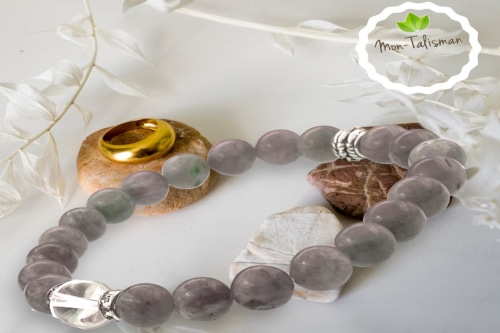 Bracelet élégance en Labradorite et Cristal de Roche – Harmonie et éclat
